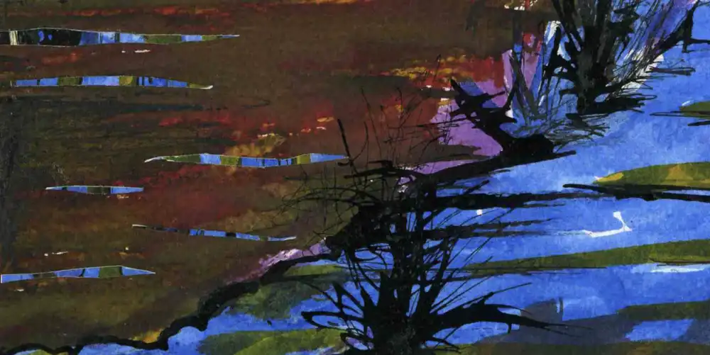 Coucher coloré – cartes postales artistiques de Florence Boutoulle, tirées d’une œuvre originale, proposées par Fébécréations.fr