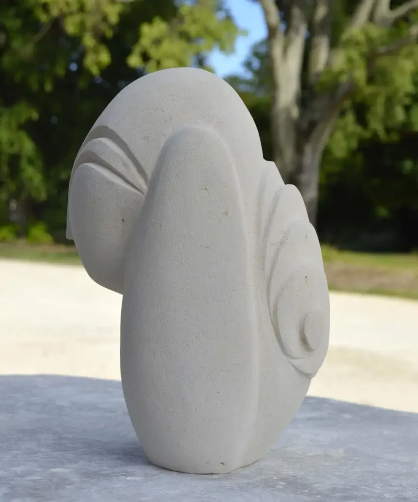 Demoiselle - sculpture intime féminin - vue de profil - 29 X 24 X 18 cm - réalisation réalisation de l'artiste Florence Boutoulle - fébécréations
