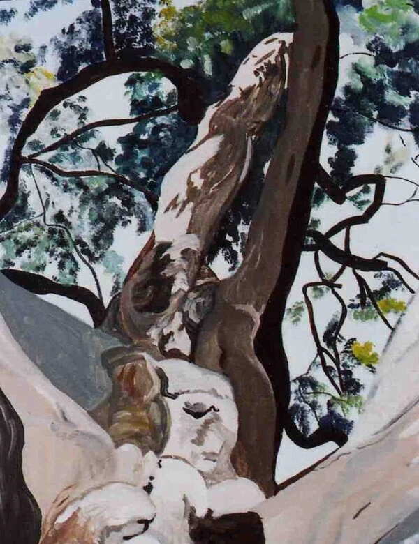 Peinture intitulée ‘Nature 1’, acrylique sur toile, format 38x46 cm – artiste Florence Boutoulle – Fébécréations.fr