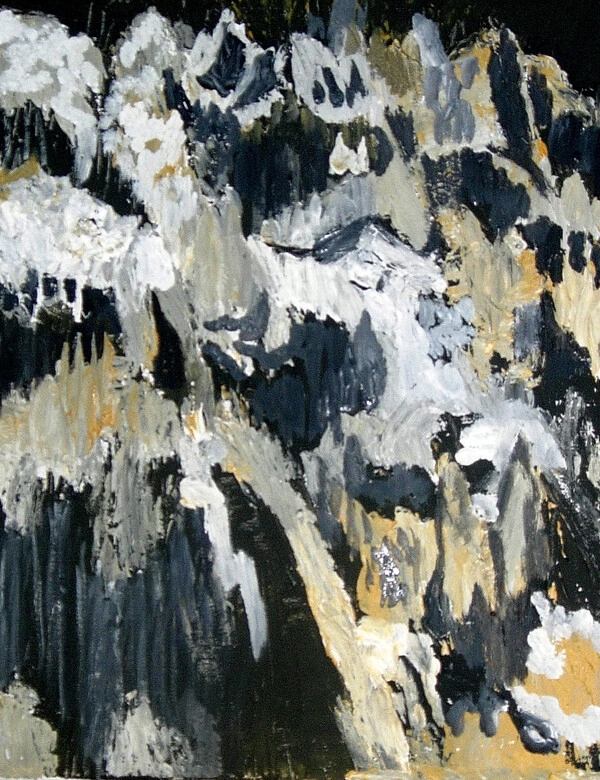 “Peinture intitulée ‘Terre du Chili 2’, format 30x30 cm – artiste Florence Boutoulle – Fébécréations.fr