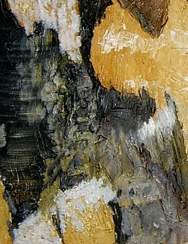 Peinture intitulée “Terre du Chili”, acrylique sur toile, format 30x30 cm – artiste Florence Boutoulle – Fébécréations.fr